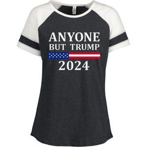 Anyone But Trump 2024 Presidential Campaign Style  Enza Ladies Jersey Colorblock Tee