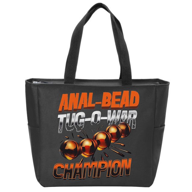 Anal Bead Tug O War Champion Funny Saying Zip Tote Bag