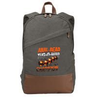 Anal Bead Tug O War Champion Funny Saying Cotton Canvas Backpack