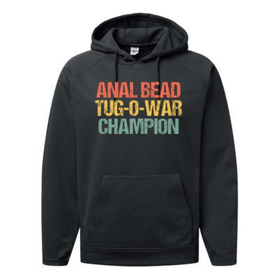 Anal Bead Tugowar Champion Funny Saying Sarcastic Novelty Performance Fleece Hoodie