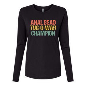 Anal Bead Tugowar Champion Funny Saying Sarcastic Novelty Womens Cotton Relaxed Long Sleeve T-Shirt