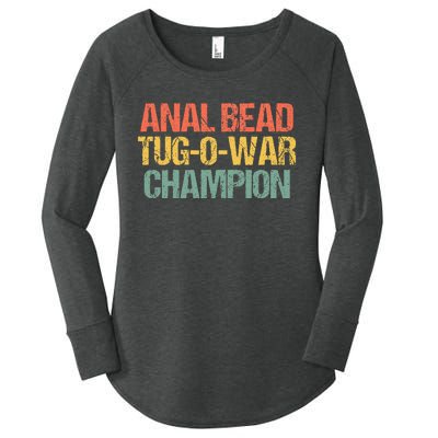 Anal Bead Tugowar Champion Funny Saying Sarcastic Novelty Women's Perfect Tri Tunic Long Sleeve Shirt