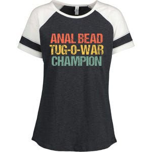 Anal Bead Tugowar Champion Funny Saying Sarcastic Novelty Enza Ladies Jersey Colorblock Tee