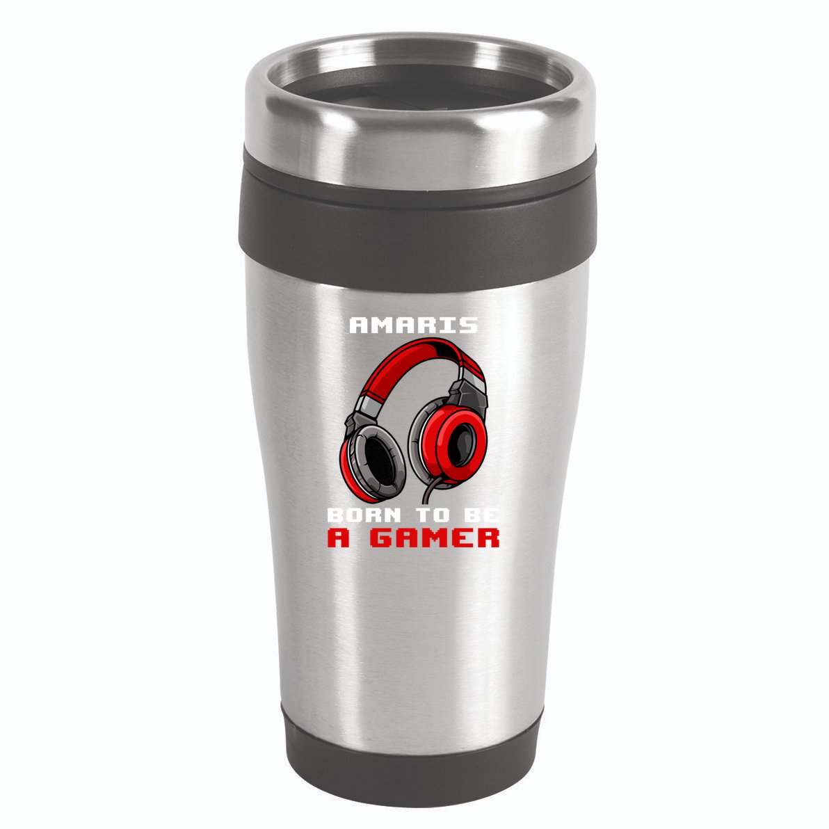Amaris Born To Be A Gamer Personalized Gift Funny Gamer 16oz Travel Tumbler