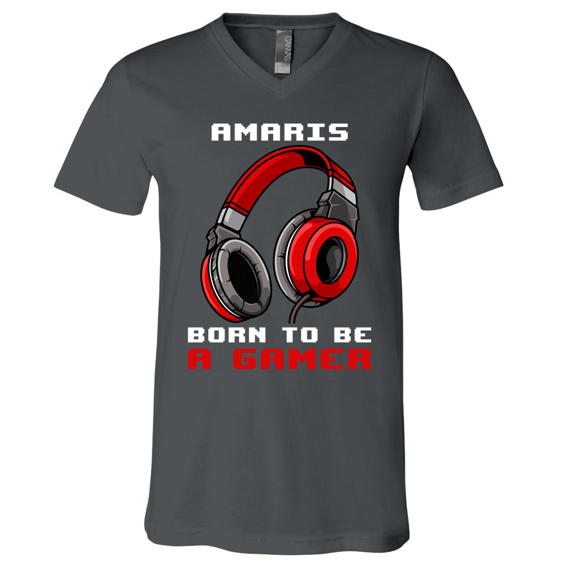 Amaris Born To Be A Gamer Personalized Gift Funny Gamer V-Neck T-Shirt