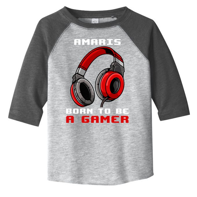 Amaris Born To Be A Gamer Personalized Gift Funny Gamer Toddler Fine Jersey T-Shirt