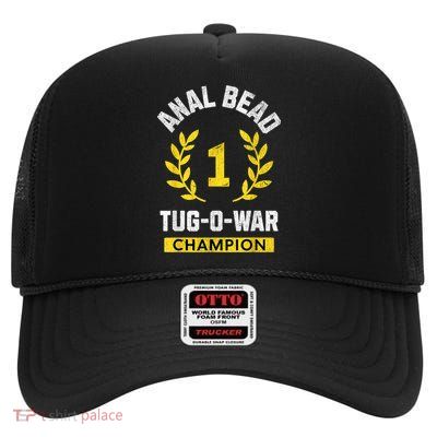 Anal Bead Tugowar Champion Funny Quote Sarcastic Saying High Crown Mesh Back Trucker Hat