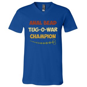 Anal Bead Tug O War Champion V-Neck T-Shirt