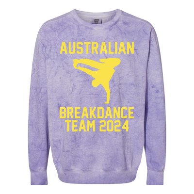 Australian Breakdance Team 2024 Funny Breakdancing Meme 24 Colorblast Crewneck Sweatshirt