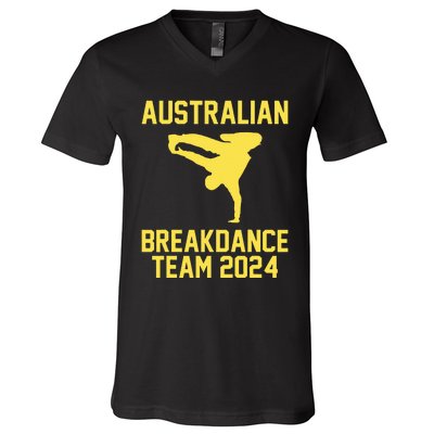 Australian Breakdance Team 2024 Funny Breakdancing Meme 24 V-Neck T-Shirt