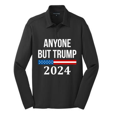 Anyone But Trump 2024 Presidential Campaign Style Silk Touch Performance Long Sleeve Polo