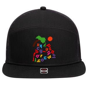 Alphabet Boom Tree 7 Panel Mesh Trucker Snapback Hat