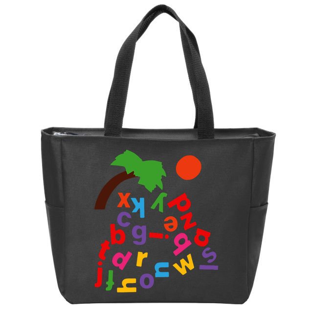 Alphabet Boom Tree Zip Tote Bag