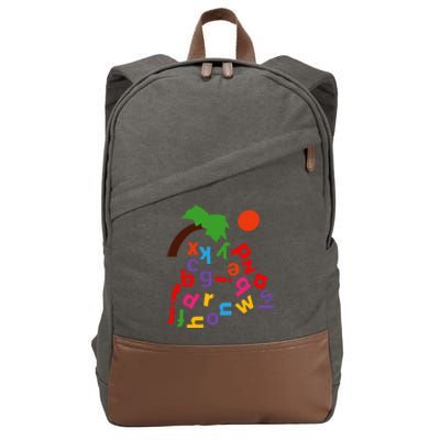 Alphabet Boom Tree Cotton Canvas Backpack