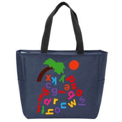 Alphabet Boom Tree Zip Tote Bag