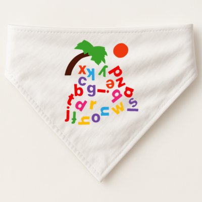 Alphabet Boom Tree USA-Made Doggie Bandana