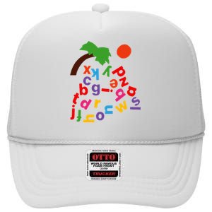 Alphabet Boom Tree High Crown Mesh Back Trucker Hat