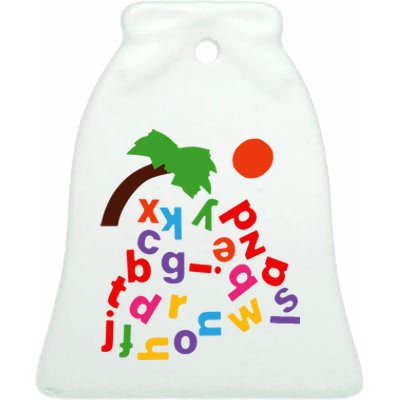 Alphabet Boom Tree Ceramic Bell Ornament