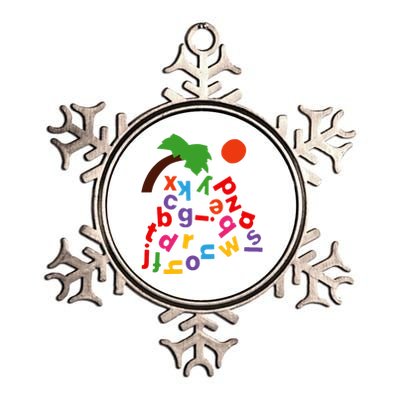 Alphabet Boom Tree Metallic Star Ornament