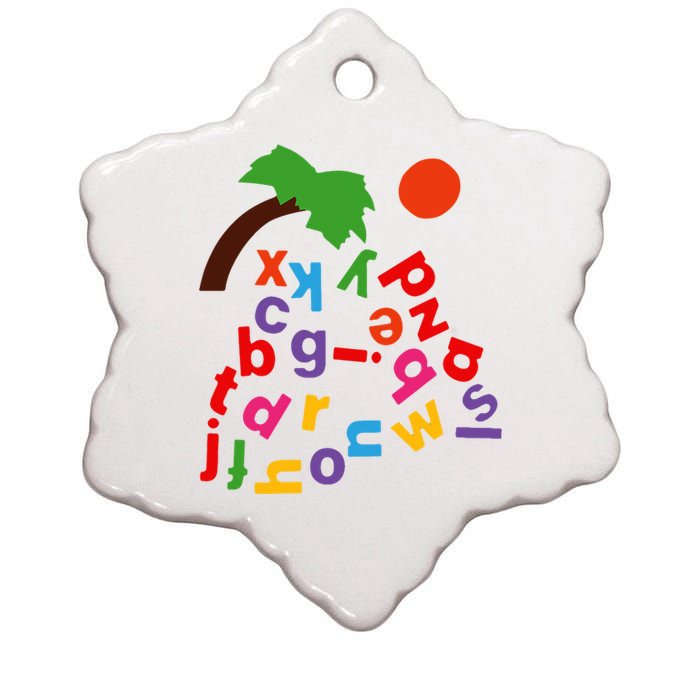 Alphabet Boom Tree Ceramic Star Ornament