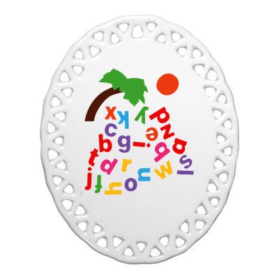 Alphabet Boom Tree Ceramic Oval Ornament