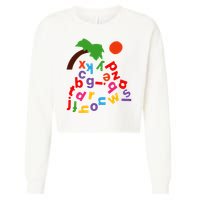 Alphabet Boom Tree Cropped Pullover Crew