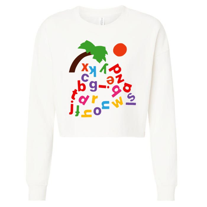 Alphabet Boom Tree Cropped Pullover Crew