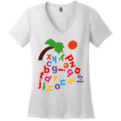 Alphabet Boom Tree Women's V-Neck T-Shirt