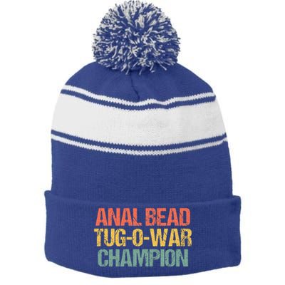 Anal Bead Tugowar Champion Stripe Pom Pom Beanie