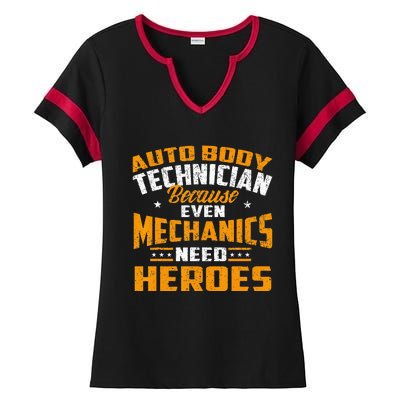 Auto Body Technician Heroes Automotive Car Customizer Ladies Halftime Notch Neck Tee