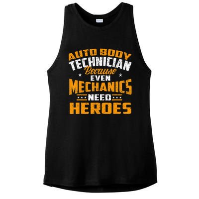 Auto Body Technician Heroes Automotive Car Customizer Ladies PosiCharge Tri-Blend Wicking Tank