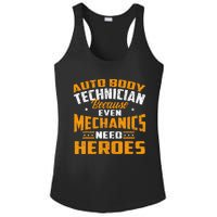 Auto Body Technician Heroes Automotive Car Customizer Ladies PosiCharge Competitor Racerback Tank