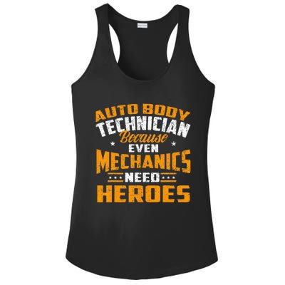 Auto Body Technician Heroes Automotive Car Customizer Ladies PosiCharge Competitor Racerback Tank