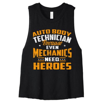 Auto Body Technician Heroes Automotive Car Customizer Women's Racerback Cropped Tank