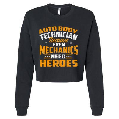 Auto Body Technician Heroes Automotive Car Customizer Cropped Pullover Crew