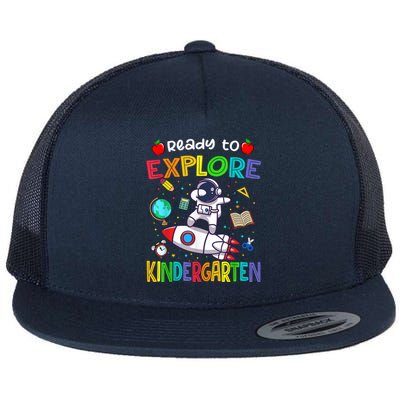 Astronaut Back To School Ready To Explore Kindergarten Flat Bill Trucker Hat