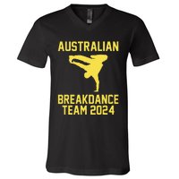 Australian Breakdance Team 2024 Funny Breakdancing Meme 24 Gift V-Neck T-Shirt