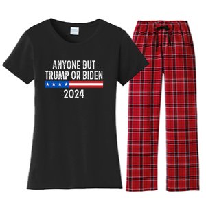 Anyone But Trump Or Biden 2024 Women's Flannel Pajama Set