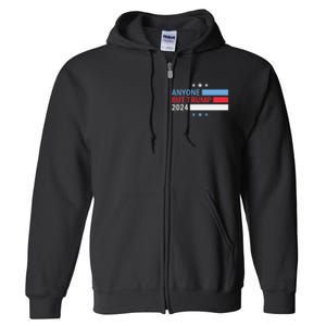 Anyone But Trump 2024 President Election Funny Anti Trump Full Zip Hoodie