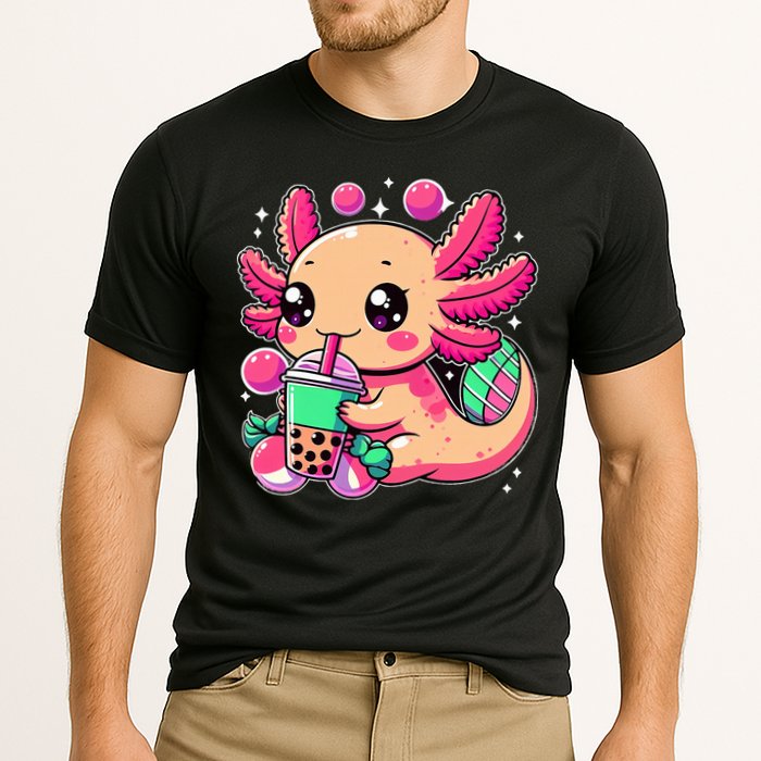 Axolotl Boba Tea Kawaii Neko Japanese Bubble Tea Cooling Performance Crew T-Shirt