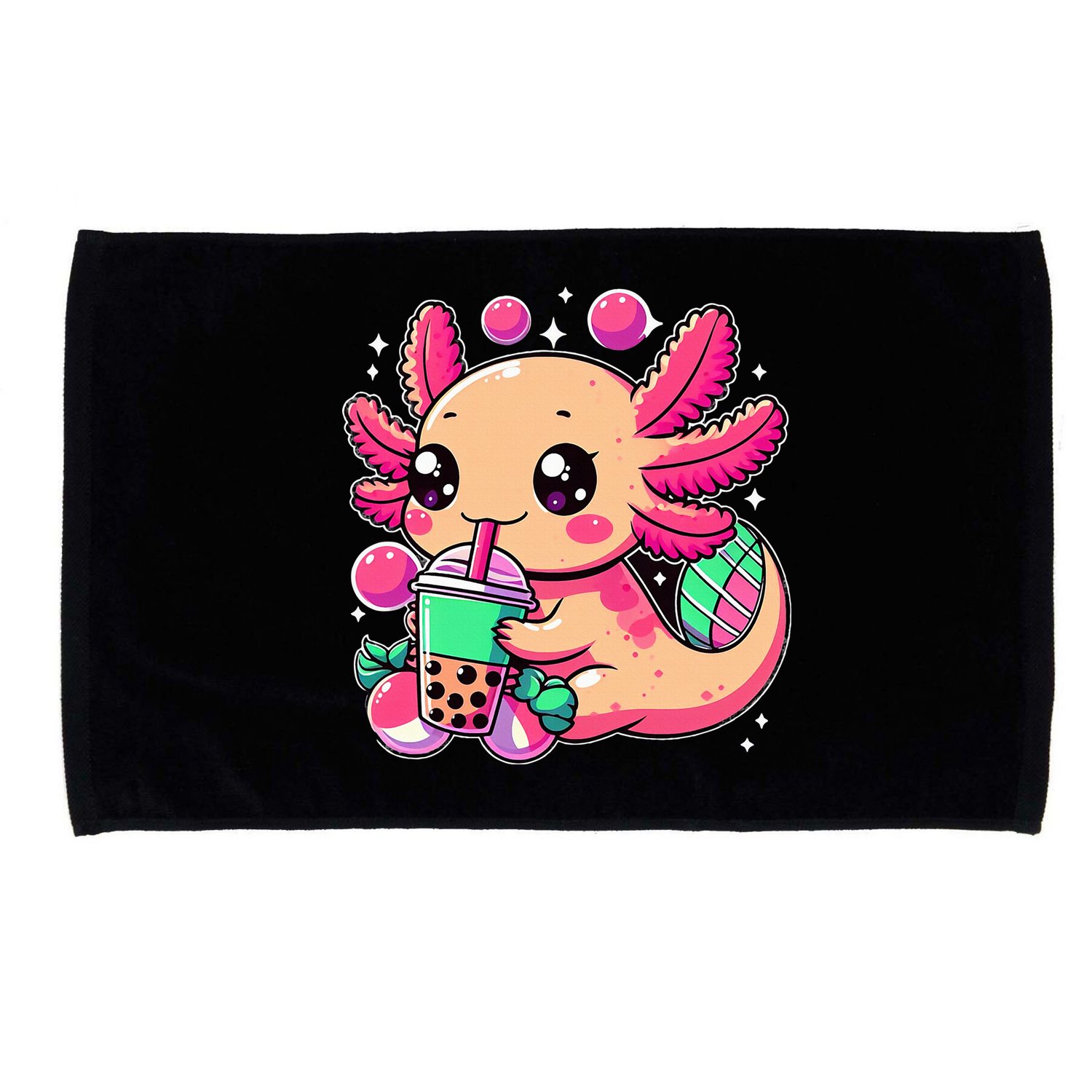 Axolotl Boba Tea Kawaii Neko Japanese Bubble Tea Microfiber Hand Towel