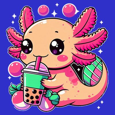 Axolotl Boba Tea Kawaii Neko Japanese Bubble Tea T-Shirt