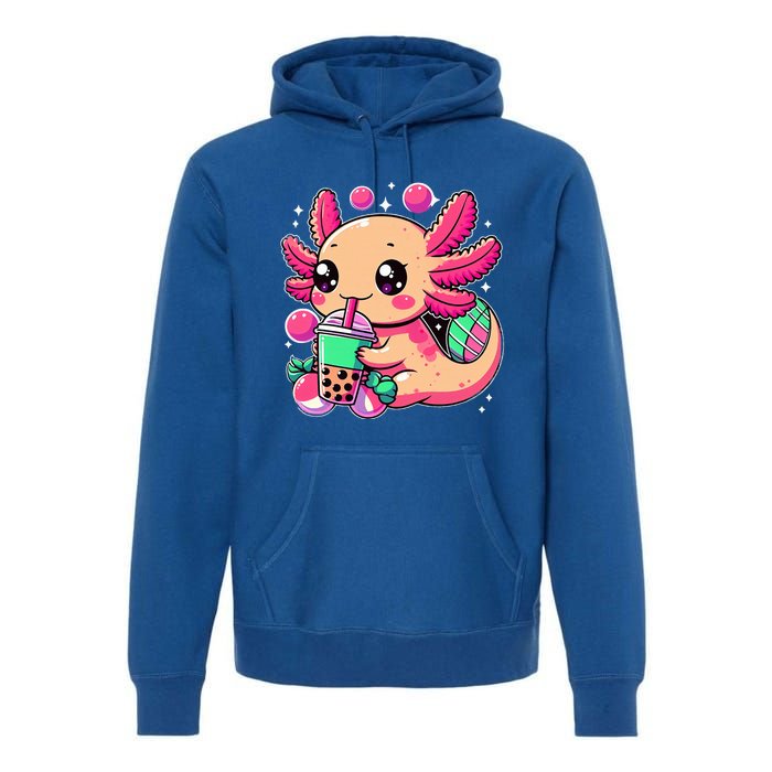 Axolotl Boba Tea Kawaii Neko Japanese Bubble Tea Premium Hoodie