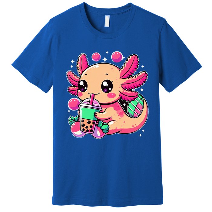 Axolotl Boba Tea Kawaii Neko Japanese Bubble Tea Premium T-Shirt