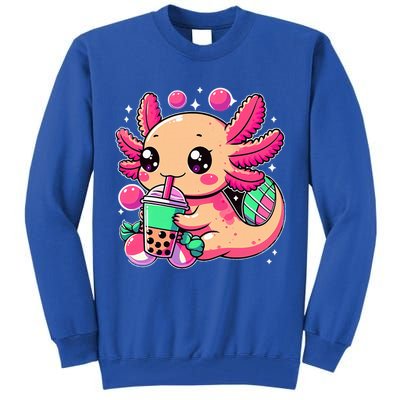 Axolotl Boba Tea Kawaii Neko Japanese Bubble Tea Tall Sweatshirt