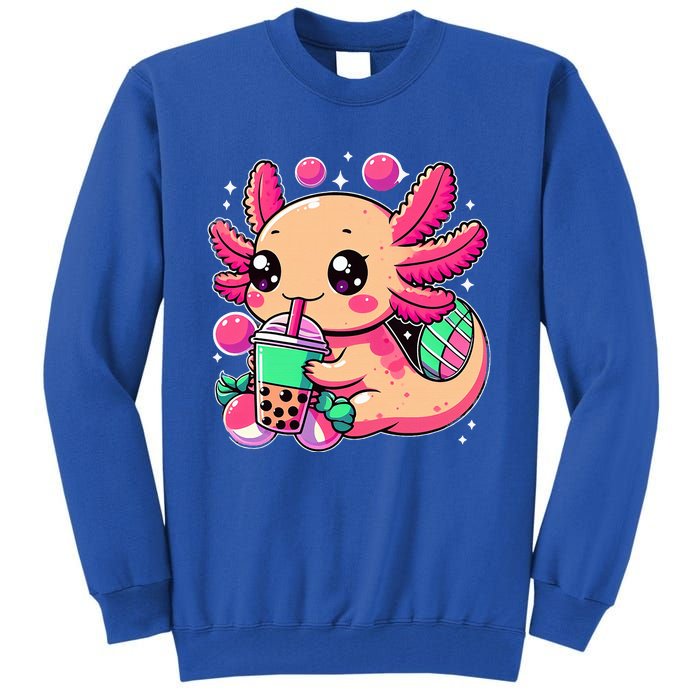 Axolotl Boba Tea Kawaii Neko Japanese Bubble Tea Tall Sweatshirt