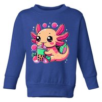 Axolotl Boba Tea Kawaii Neko Japanese Bubble Tea Toddler Sweatshirt