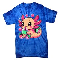 Axolotl Boba Tea Kawaii Neko Japanese Bubble Tea Tie-Dye T-Shirt