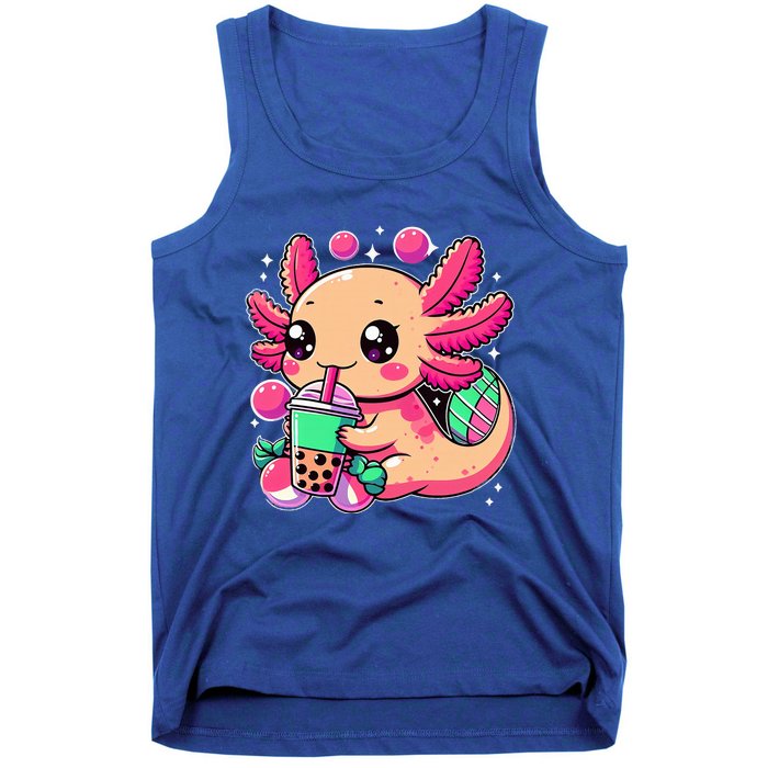 Axolotl Boba Tea Kawaii Neko Japanese Bubble Tea Tank Top