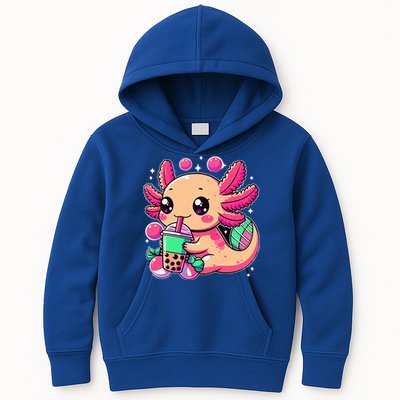 Axolotl Boba Tea Kawaii Neko Japanese Bubble Tea Kids Hoodie